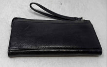 Load image into Gallery viewer, Fossil Womens Black Genuine Leather External Zip Single Strap Wristlet Wallet
