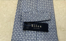 Load image into Gallery viewer, Altea Milano Mens Blue Geometric Keeper Loop Adjustable Pointed Tie
