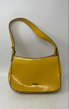 Load image into Gallery viewer, Prune Womens Yellow Crocodile Embossed Leather Single Strap Zip Top Shoulder Bag
