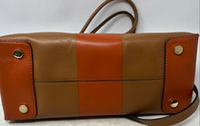 Load image into Gallery viewer, Michael Kors Womens Mercer Brown Center Stripe Leather Convertible Tote Bag
