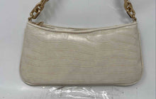 Load image into Gallery viewer, Zara Womens Beige Croc Embossed Leather Single Chain Strap Zip Top Shoulder Bag
