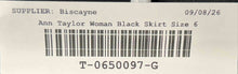 Load image into Gallery viewer, Ann Taylor Loft Womens Black Flat Front Side Zip Stretch A-Line Skirt Size 6
