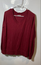 Load image into Gallery viewer, Lucky Brand Womens Burgundy Long Sleeve V-Neck Pullover Sweater Size Small
