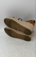 Load image into Gallery viewer, Franco Sarto Womens Pana Brown Leather Wedge Heel Espadrille Sandals Size 8.5M
