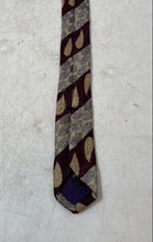 Load image into Gallery viewer, Perry Ellis Mens Brown And Gray Printed Adjustable Formal Pointed Tie One Size
