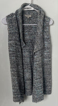 Load image into Gallery viewer, Loft Womens Gray Sleeveless Draped Shawl Collar Open Front Vest Sweater Sz XXSP
