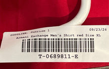 Load image into Gallery viewer, Armani Exchange Mens Red Cotton Collared Long Sleeve Button-Up Shirt Size XL
