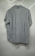 Load image into Gallery viewer, Banana Republic Womens Blue White Striped Linen Blend Blouse Top Size S With Tag
