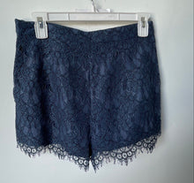 Load image into Gallery viewer, Forever 21 Womens Blue Floral Lace Side Zip Holly Shorts Size Medium
