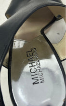 Load image into Gallery viewer, Michael Kors Womens Josephine Black Leather Wedge Heel Slingback Sandals Sz 7.5M
