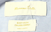 Load image into Gallery viewer, Massimo Dutti Mens Blue Striped Cotton Long Sleeve Dress Shirt Size 16 1/2 EU 42
