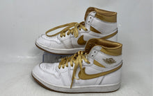Load image into Gallery viewer, Nike Womens Jordan 1 Retro High OG White Golden Lace-Up Sneaker Shoes Size 8.5
