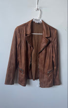 Load image into Gallery viewer, Voyage Boutique Paris Womens Brown Full-Zip Motorcycle Jacket Size XS
