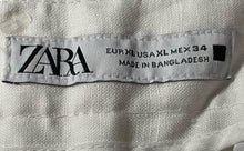 Load image into Gallery viewer, Zara Mens White Linen Flat Front Slash Pockets Chino Short Size XL
