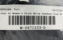 Load image into Gallery viewer, Just So So Womens Black White Low Top Running Sneaker Shoes Size EUR 35

