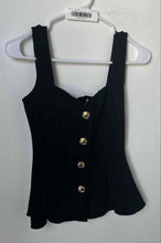 Load image into Gallery viewer, Zara Womens Black Square Neck Wide Strap Peplum Hem Tank Top Size Small
