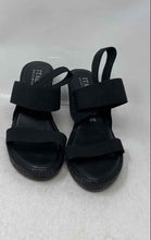 Load image into Gallery viewer, Italian Shoemakers Womens Success Black Wedge Heels Slingback Sandals Size 9.5
