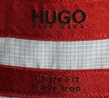 Load image into Gallery viewer, Hugo Boss Mens Blue Cotton Sharp Fit Easy Iron Long Sleeve Dress Shirt Size 16

