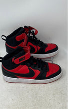 Load image into Gallery viewer, Nike Boys Court Borough Mid 2 CD7782-602 Red Black Basketball Shoes Size 7Y
