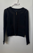 Load image into Gallery viewer, Marciano Womens Black Geometric Lattice Panel Long Sleeve Full-Zip Jacket Size S
