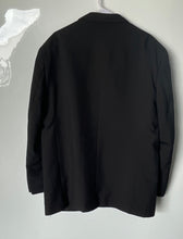 Load image into Gallery viewer, Lucci Collezione Mens Black Long Sleeve Notch Lapel Three-Button Blazer Size 38R
