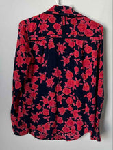 Load image into Gallery viewer, Tory Burch Womens Pink Blue Floral Long Sleeve Collared Button-Up Shirt Size 4
