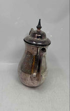 Load image into Gallery viewer, Vintage Silver-Tone Ornate Handle Hinged Pointed Finial Lid Tea Kettle

