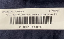 Load image into Gallery viewer, Vince Camuto Womens Blue Long Sleeve Button Front Blouse Top Size 2X
