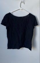 Load image into Gallery viewer, Armani Collezioni Womens Black V-Neck Short Sleeve Blouse Top Size 10
