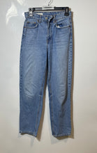 Load image into Gallery viewer, Zara Womens Blue Denim Medium Wash Stretch Pockets Straight Leg Mom Jeans Size 2

