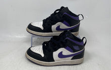 Load image into Gallery viewer, Nike Boys Air Jordan 1 Mid 554725-095 Black White Purple Sneakers Shoes Sz 1.5Y
