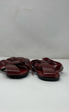 Load image into Gallery viewer, Aldo Mens Dark Red Leather Adjustable Strap Open Toe Fisherman Sandals Size 44
