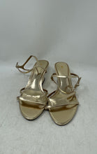 Load image into Gallery viewer, Zara Womens Gold-Tone Open Toe Wedge Heel Ankle Strap Sandals Size EUR 40
