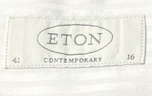 Load image into Gallery viewer, Eton Mens White Striped Spread Collar Long Sleeve Button Dress Shirt Size 16
