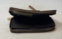 Load image into Gallery viewer, Michael Kors Womens Brown Signature Print Card Holder Zipper Wristlet Wallet

