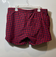 Load image into Gallery viewer, Hugo Boss Mens Catshark Red &amp; Black Checked Drawstring Swim Shorts Size Large
