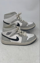 Load image into Gallery viewer, Nike Womens Air Jordan 1 Mid Gray White Mid Top Lace-Up Sneaker Shoes Size 9
