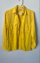 Load image into Gallery viewer, Liz Claiborne Womens Yellow Linen Long Sleeve Button-Up Shirt Size 6 Petite
