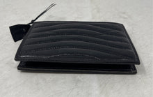 Load image into Gallery viewer, Bloomingdales Womens Black Snakeskin Quilted Leather Inner Pocket Zip Top Wallet
