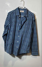 Load image into Gallery viewer, Original Penguin Mens Blue Black Check Long Sleeve Button-Up Shirt Size L
