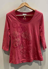 Load image into Gallery viewer, Authentic Escada Sport Womens Red Graphic Floral 3/4 Sleeve Blouse Top Size M
