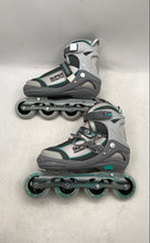 Load image into Gallery viewer, Super Youngster Unisex Gray Green Adjustable Inline Skates Size L
