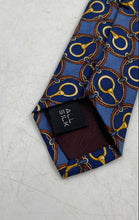 Load image into Gallery viewer, Burberrys Mens Blue Printed Silk Adjustable Keeper Loop Designer Tie

