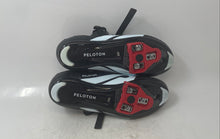 Load image into Gallery viewer, Peloton Unisex Red And Black Leather Round Toe Hook &amp; Loop Cycling Shoes Size 39
