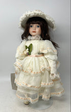 Load image into Gallery viewer, Vintage Regency Fine Art Brown Hair Blue Eyes Porcelain Doll With Outfit
