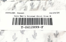 Load image into Gallery viewer, Zara Mens White Printed Long Sleeve Collared Slim Fit Button-Up Shirt Size M

