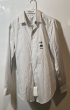 Load image into Gallery viewer, Calvin Klein Mens White Printed Slim Fit Long Sleeve Dress Shirt Sz M With Tags
