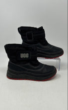Load image into Gallery viewer, UGG Kids Taney 1122399K Black Red Leather Weather Ankle Rain Boots Size 3
