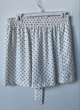 Load image into Gallery viewer, Zara Womens White Black Polka Dot Elastic Waist Pull-On Mini Skirt Size Medium
