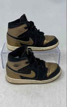Load image into Gallery viewer, Nike Kids Air Jordan 1 Retro High OG Black Gold Lace-Up Sneaker Shoes Size 10C
